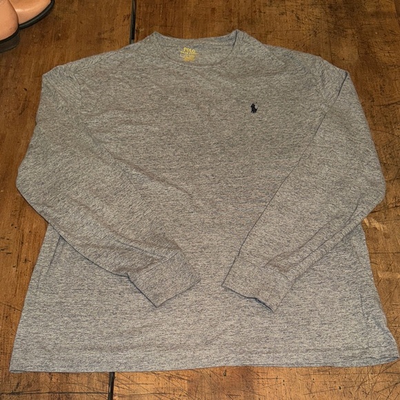 Polo by Ralph Lauren Classic Fit Long Sleeve Casual Tee Shirt Size Large Gray - Picture 2 of 8